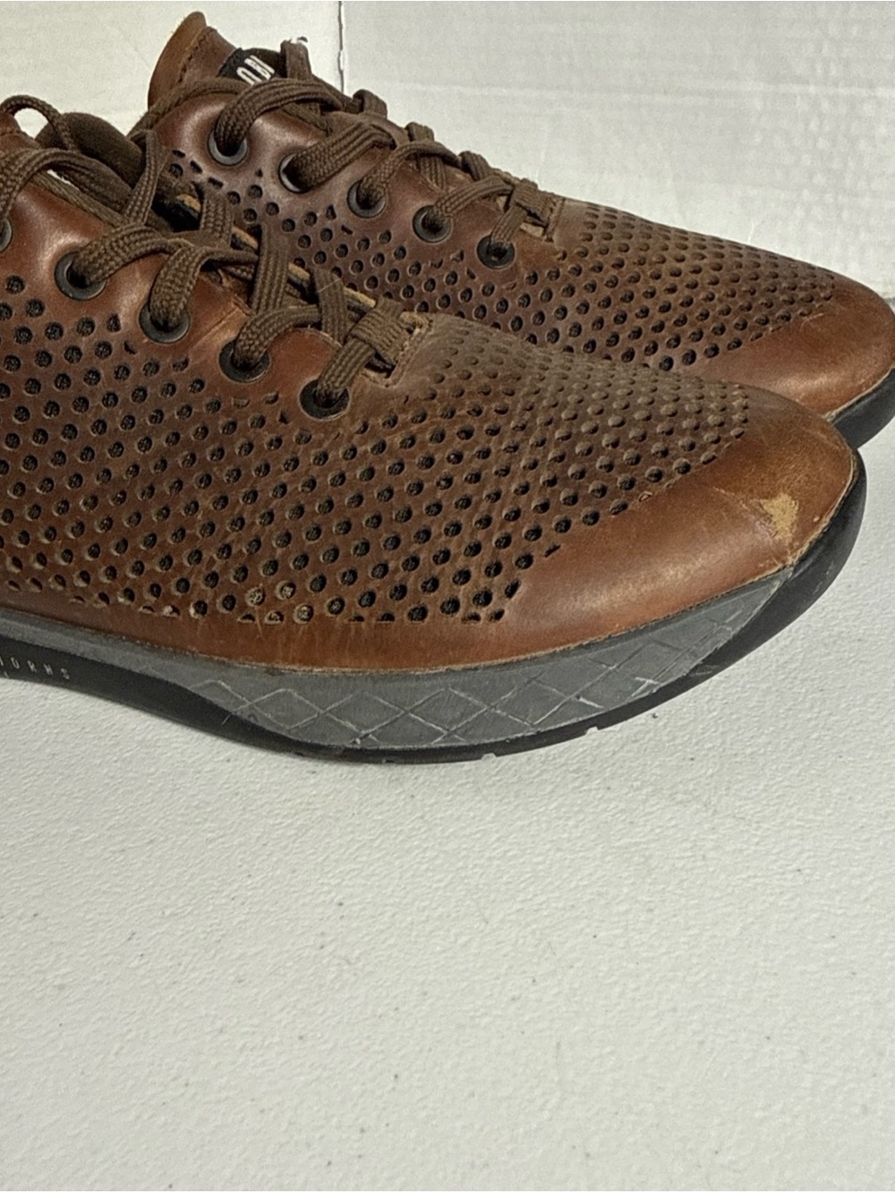 NOBULL Brown Perforated Leather Trainer - Picture 3 of 15